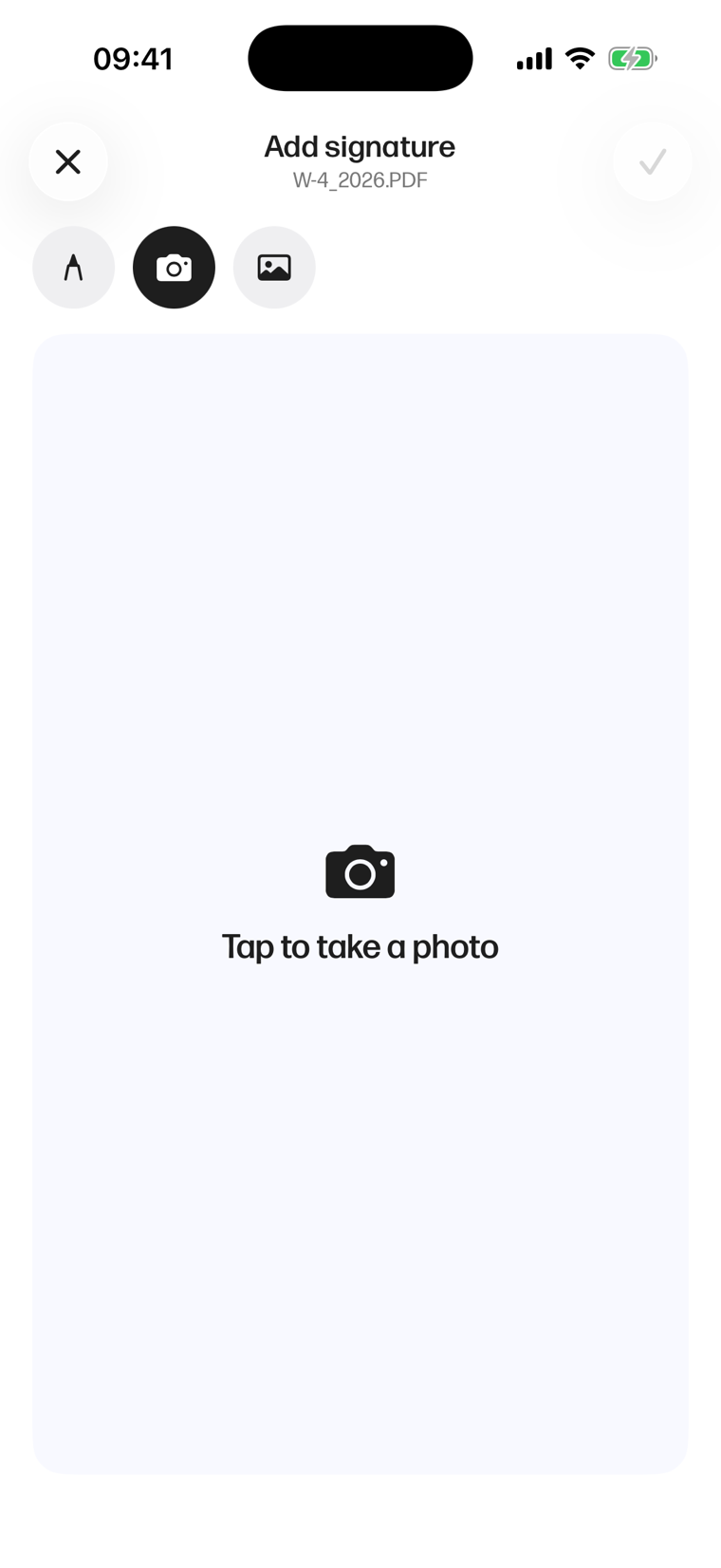 Capturing an existing signature with the camera